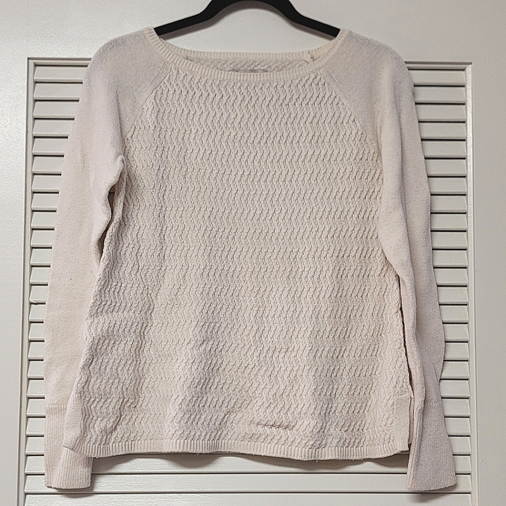 Ann Taylor LOFT - Cream Knit Long-Sleeve Sweater Top